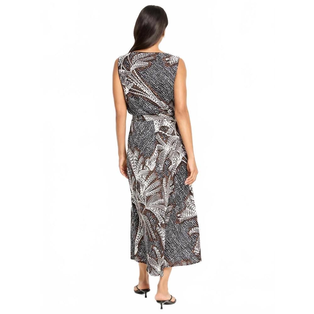 NEW NIC + ZOE dotty palms boat neck bianca dress in black multi - Picture 4 of 4